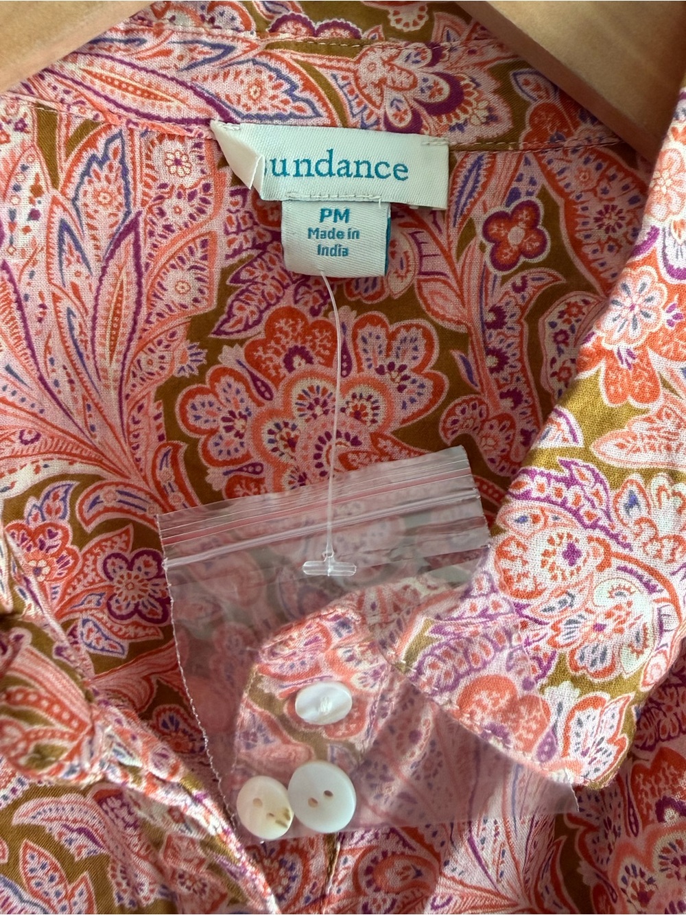 Sundance NWOT Poppy Bloom Paisley Women's Pullover Shirt Blouse Size Petite Med - Picture 4 of 9